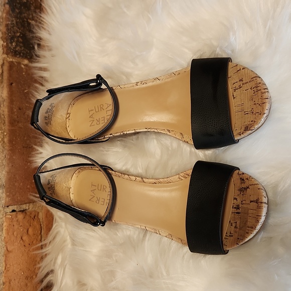 Naturalizer Black Wedge Sandal - Picture 3 of 6